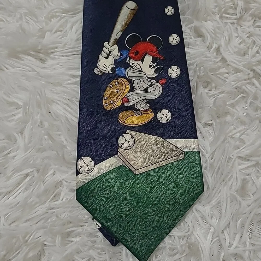 Vintage Disney Unlimited Tie Mickey Goofy Donald Baseball Teacher Coach